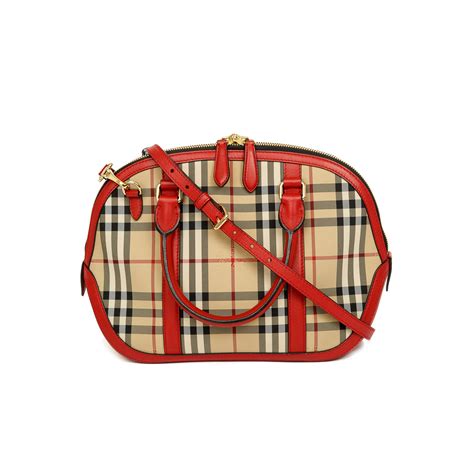 Burberry Women's The Small Orchard in Hoseferry Check, Red, 